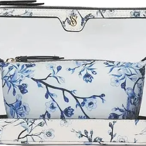 Set Cosmetiquero Floral Transparente 2 En 1