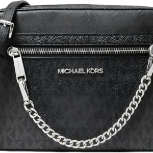 Michael Kors Crossbody Jet Set Item Black Noir Monograma